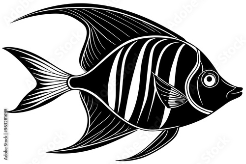 Angelfish silhouette vector illustration