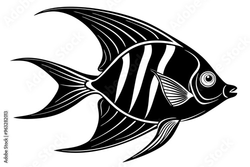 Angelfish silhouette vector illustration