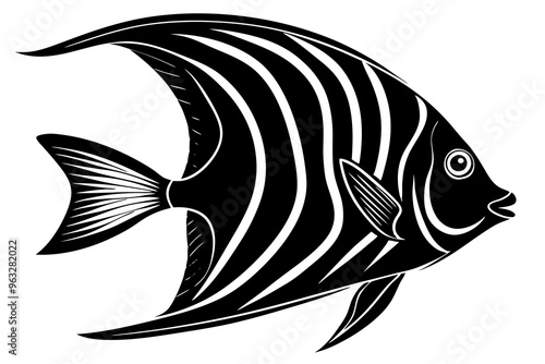 Angelfish silhouette vector illustration