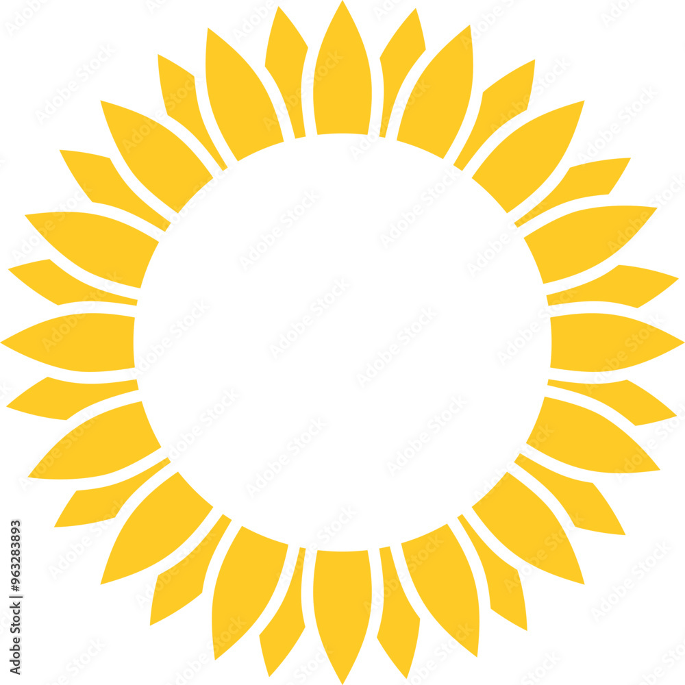 Sunflower frame vector illustration. Sunflower drawing Sunflower frame vector illustration. Sunflower drawing