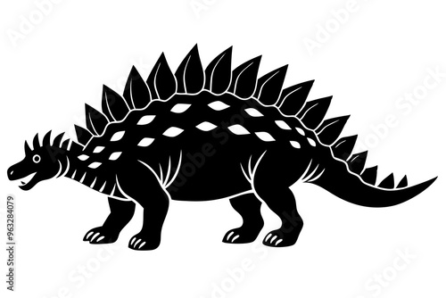 Ankylosaurus silhouette vector illustration