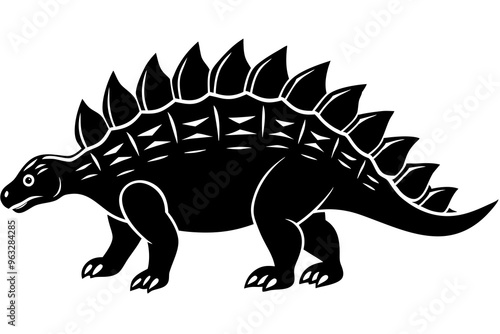 Ankylosaurus silhouette vector illustration