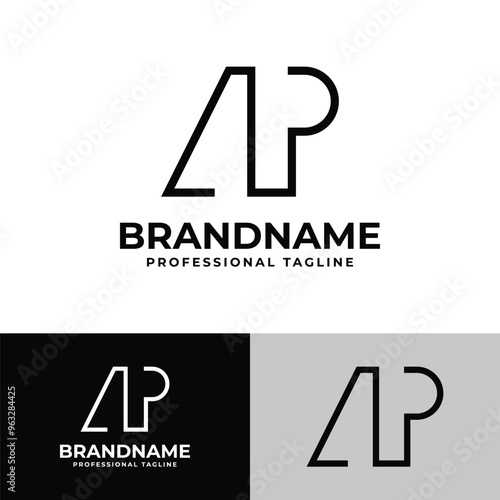 Letters AP Monogram Logo, made in monoline for AP or PA initials