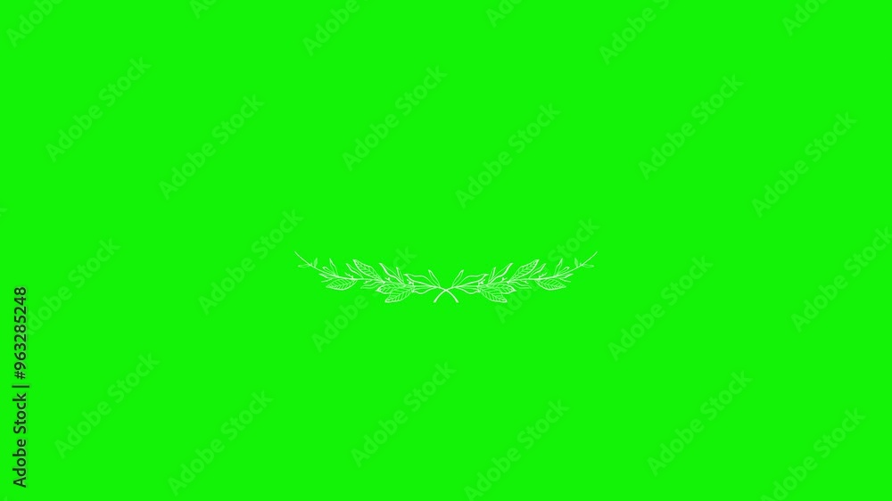Animated Floral Art with White Frame and Alpha Channel - Elegant Wedding Titles on Green Screen Background Animated Floral Art with White Frame and Alpha Channel - Elegant Wedding Titles on Green Screen Background
