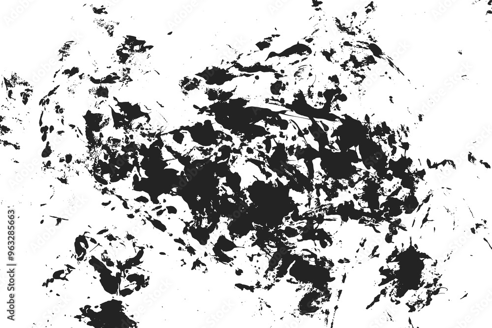 Obraz premium Grunge modern urban black texture isolated on white background. Paint splashed texture background