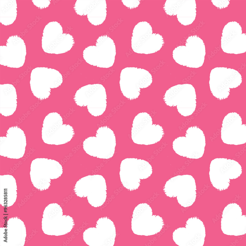 Cute heart seamless pattern. Pink and white Cute heart seamless pattern. Pink and white