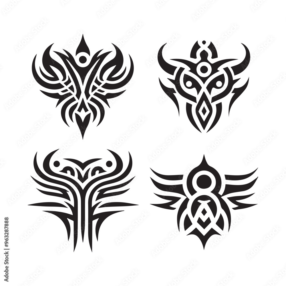 Fototapeta premium Tribal butterfly tattoo design