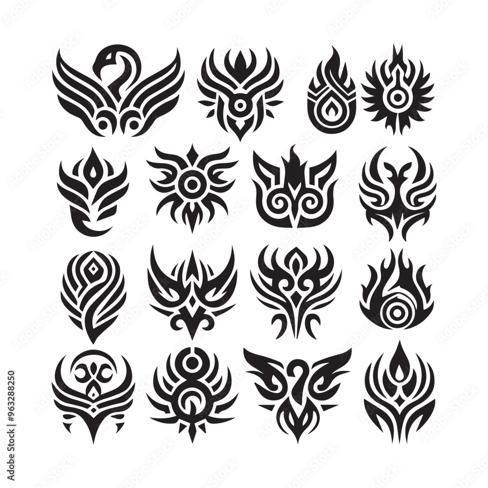 Tribal butterfly tattoo in a white background Tribal butterfly tattoo in a white background