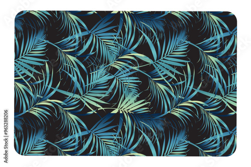 Laves pattern background texture green color. Vector illustration.