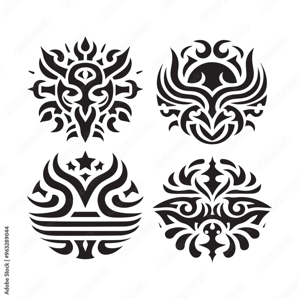 Tribal butterfly tattoo in a white background Tribal butterfly tattoo in a white background