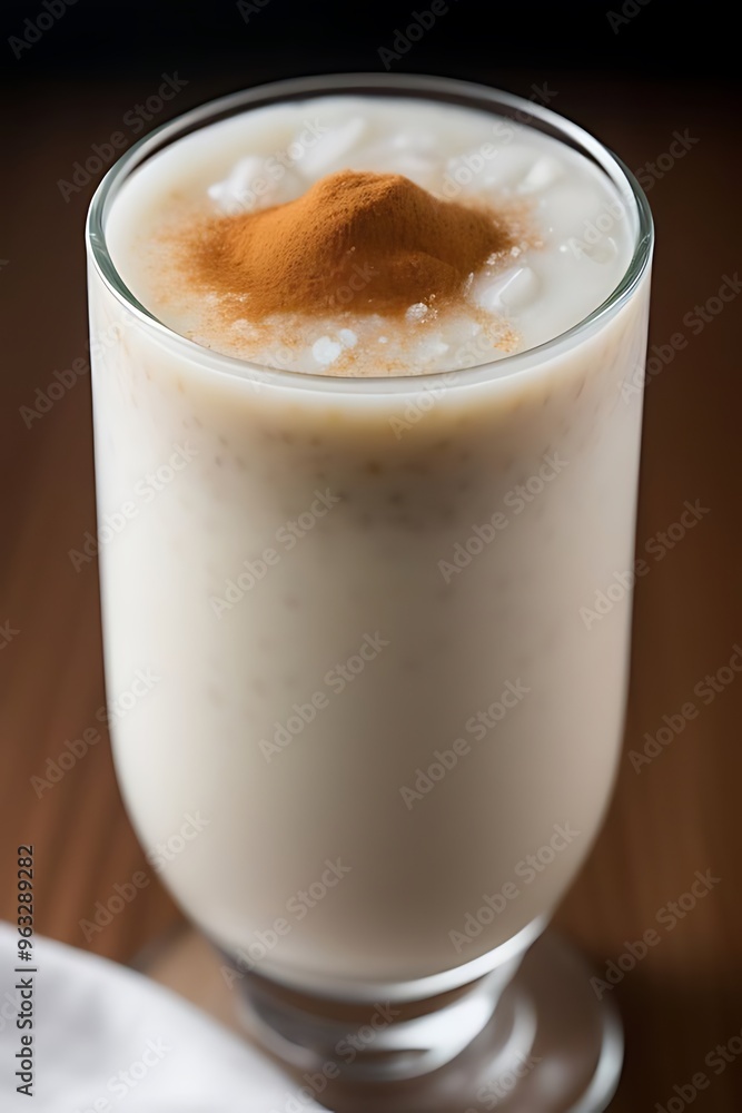 Sweet creamy cinnamon horchata drink Sweet creamy cinnamon horchata drink