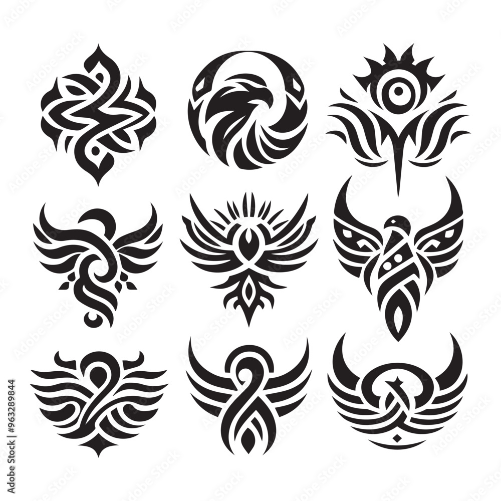 Tribal butterfly tattoo in a white background Tribal butterfly tattoo in a white background