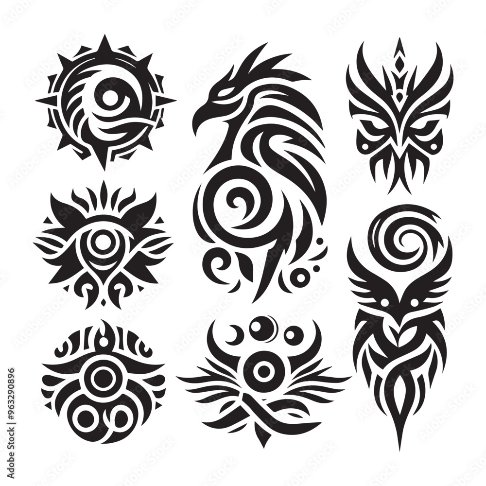 Tribal butterfly tattoo in a white background Tribal butterfly tattoo in a white background