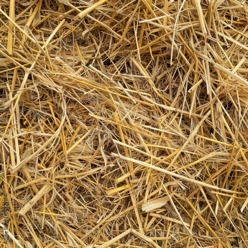 Detailed image of a background composed of dried straw, highlighting its rustic and organic appearance.