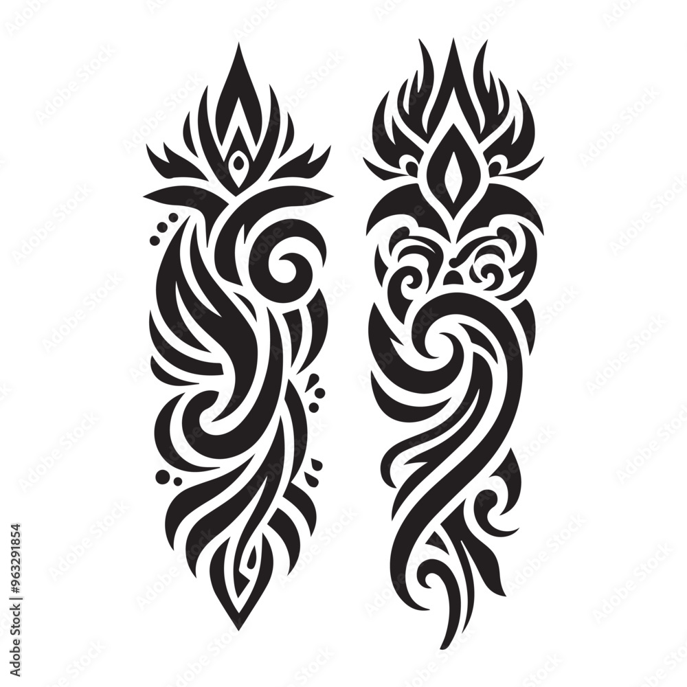 Tattoos tribal designs bundle collection in a white background Tattoos tribal designs bundle collection in a white background