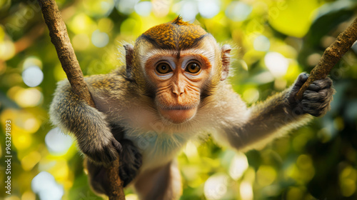 Curious Monkey In The Jungle. 
This Title Is 40 Characters Long, Including Spaces. photo