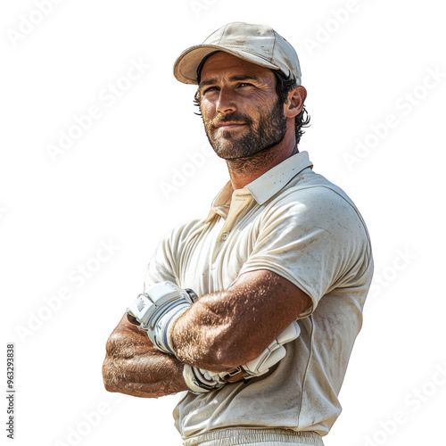 Obraz na płótnie Cricket Player Man isolated on a transparent background png file no background - handsome png file w salonie