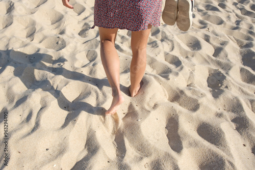 Barefoot Walk on Sandy Beach