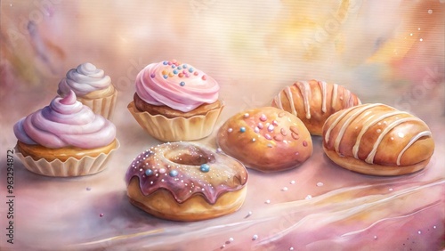 Wallpaper Mural Delectable Pastries and Desserts in Dreamy Pastel Hues Torontodigital.ca