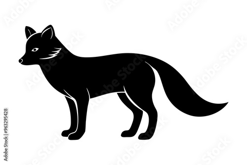 Arctic fox silhouette vector illustration