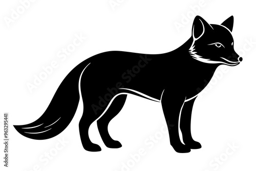 Arctic fox silhouette vector illustration