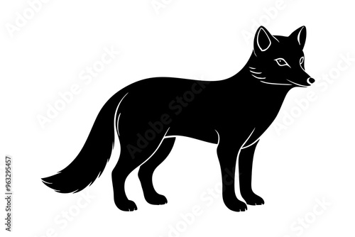 Arctic fox silhouette vector illustration