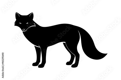 Arctic fox silhouette vector illustration