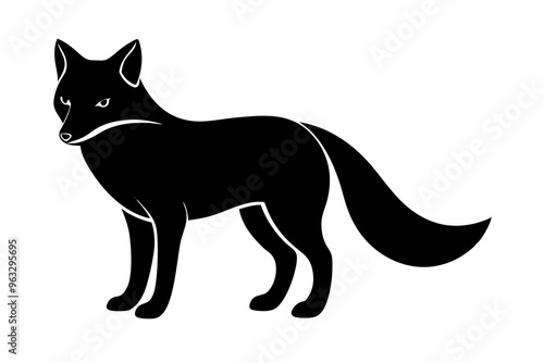 Arctic fox silhouette vector illustration