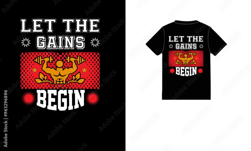 Let the gains begin gym t shirt design.ai Let the gains begin gym t shirt design.ai