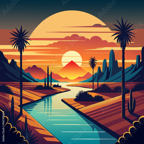  vintage retro sunset Arizona cannel
