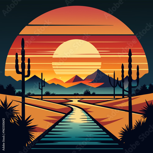  vintage retro sunset Arizona cannel