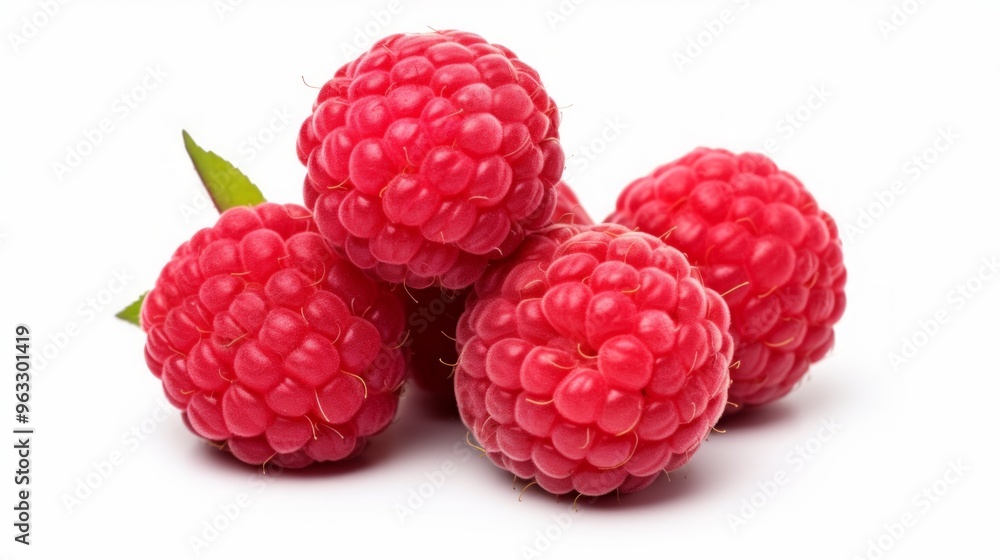 fresh and ripe raspberries on light white background close up. Neural network ai generated art fresh and ripe raspberries on light white background close up. Neural network ai generated art