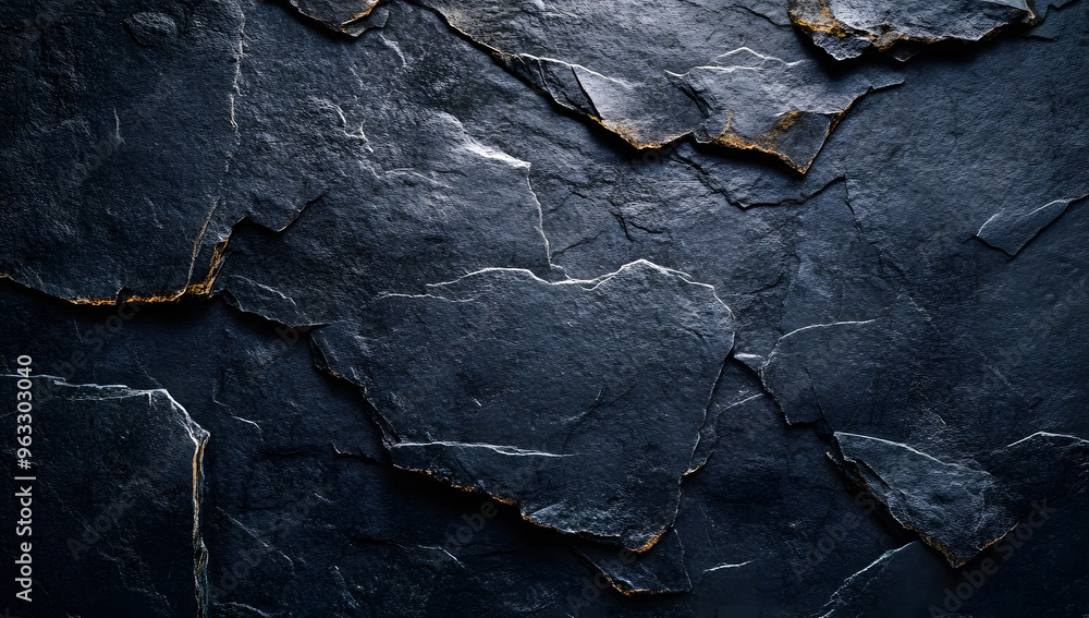The background is textured with rough grains of dark gray or black stone The background is textured with rough grains of dark gray or black stone