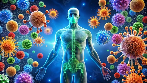 Vibrant Visuals Showcasing the Immune System's Roles in Protecting Human Health photo