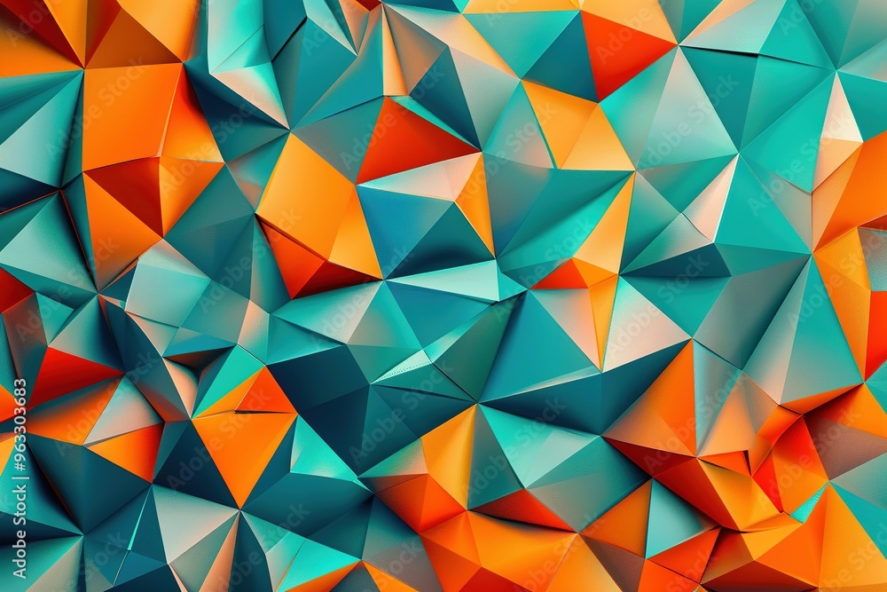 A colorful abstract design with triangles and squares A colorful abstract design with triangles and squares
