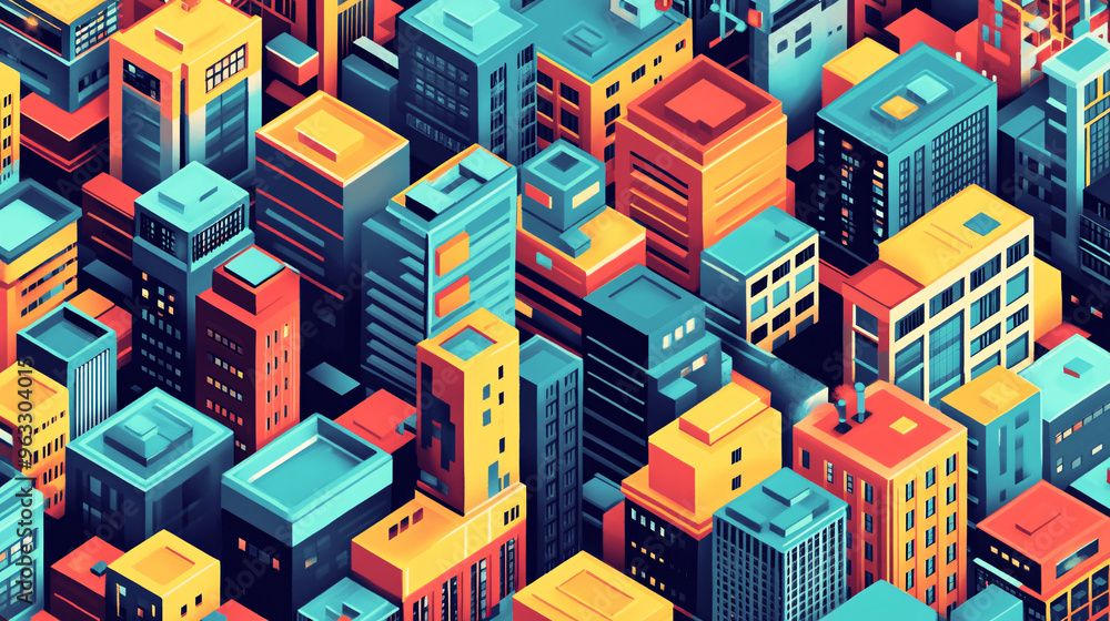 Abstract Cityscape with Geometric Buildings Abstract Cityscape with Geometric Buildings