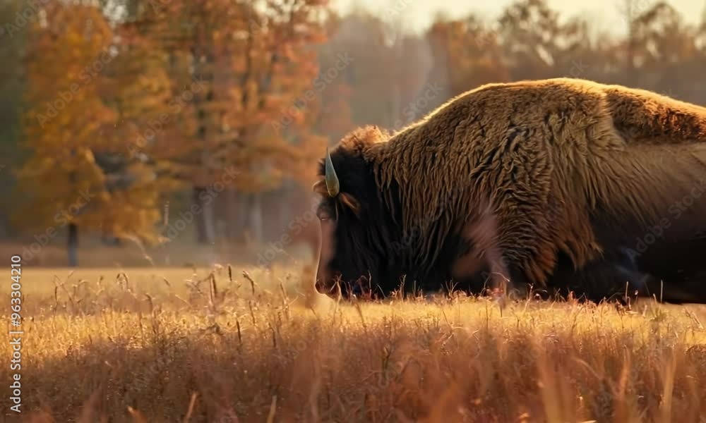 Majestic bison in the field, Video Majestic bison in the field, Video