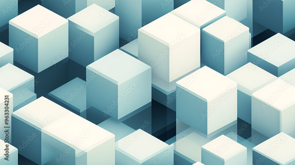 Abstract Geometric Background with Cubes Abstract Geometric Background with Cubes