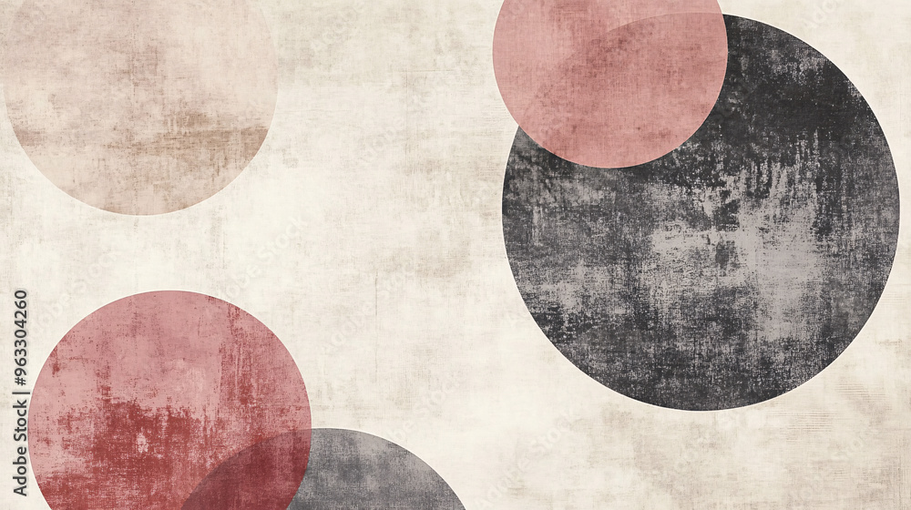 Abstract Geometric Circles with Distressed Texture Abstract Geometric Circles with Distressed Texture