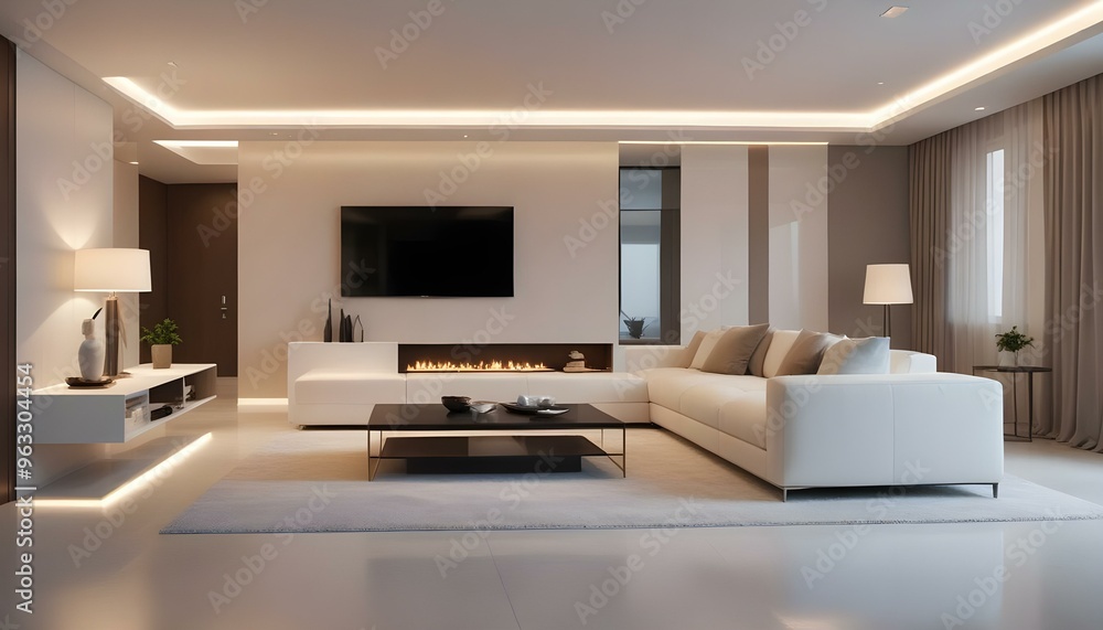 Photo interior modern design room 3d illustration Photo interior modern design room 3d illustration