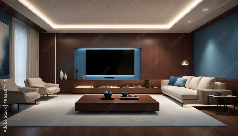 Photo interior modern design room 3d illustration Photo interior modern design room 3d illustration