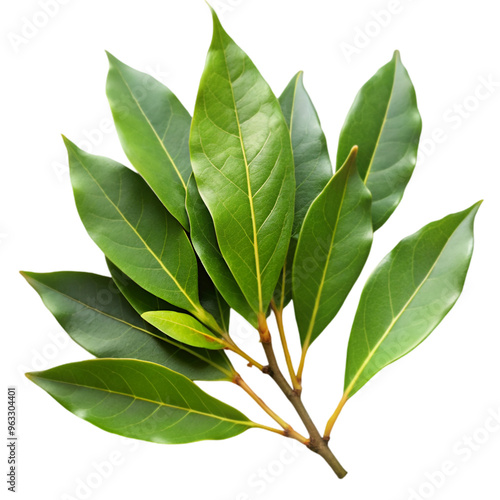 Wallpaper Mural Branch of fresh bay laurel leaves isolated on transparent background Torontodigital.ca