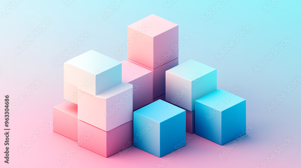 Abstract Geometric Shapes in Pastel Colors Abstract Geometric Shapes in Pastel Colors