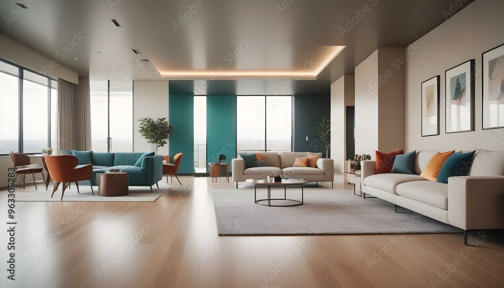 Photo interior modern design room 3d illustration Photo interior modern design room 3d illustration