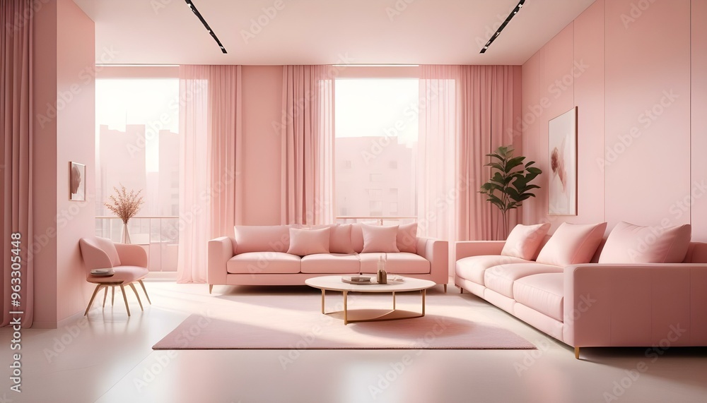 Fototapeta premium Photo interior modern design room 3d illustration