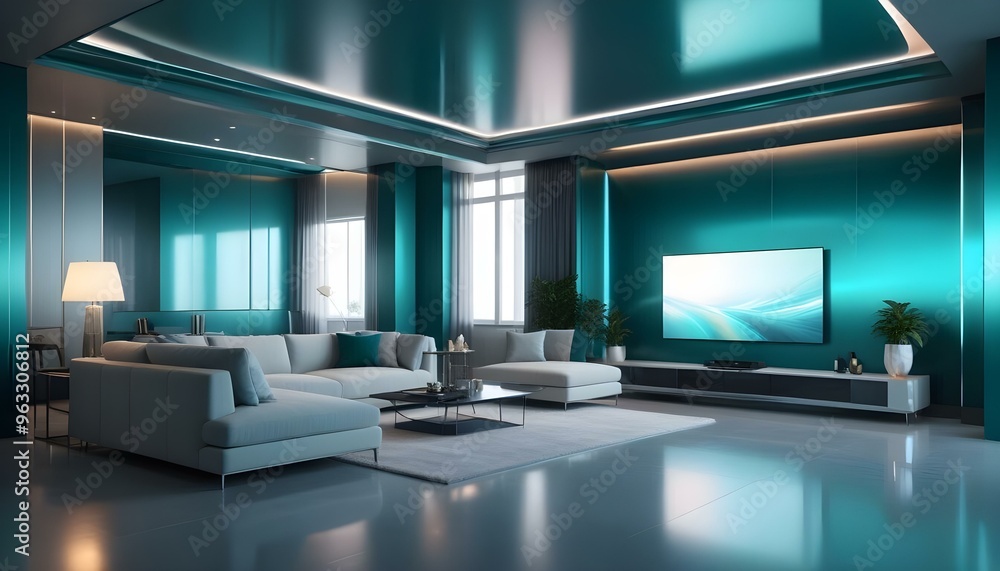 Photo interior modern design room 3d illustration Photo interior modern design room 3d illustration
