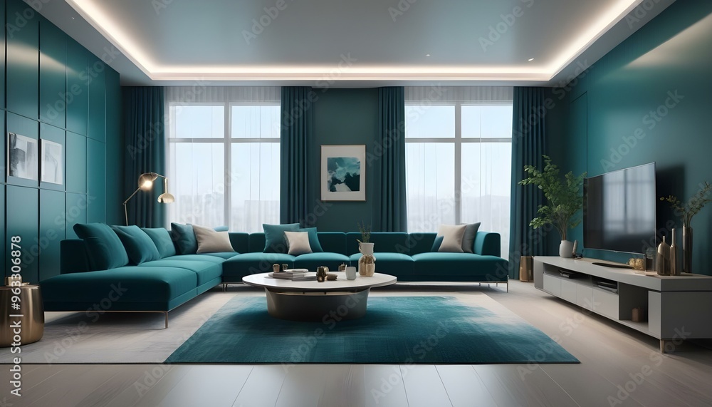Photo interior modern design room 3d illustration Photo interior modern design room 3d illustration