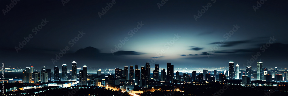night cityscape with bright lights and light background night cityscape with bright lights and light background