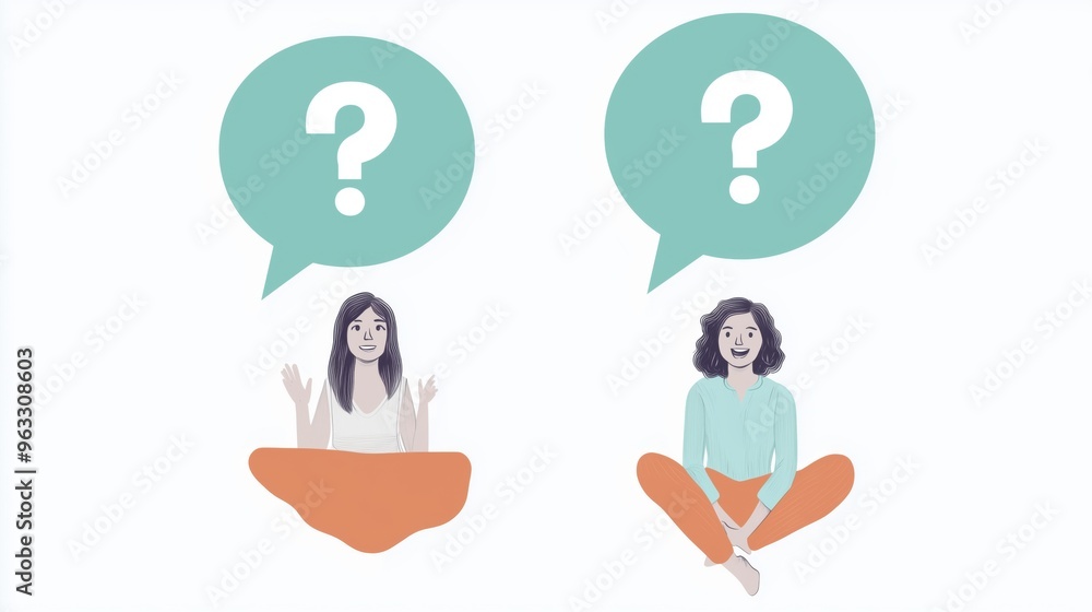Illustration Concept of communication, talking, chatting, questioning, discussion Illustration Concept of communication, talking, chatting, questioning, discussion