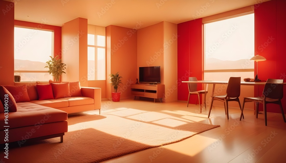 Photo interior modern design room 3d illustration Photo interior modern design room 3d illustration